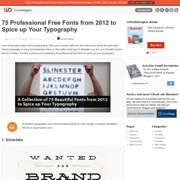 75 Professional Free Fonts from 2012 to Spice up Your Typography