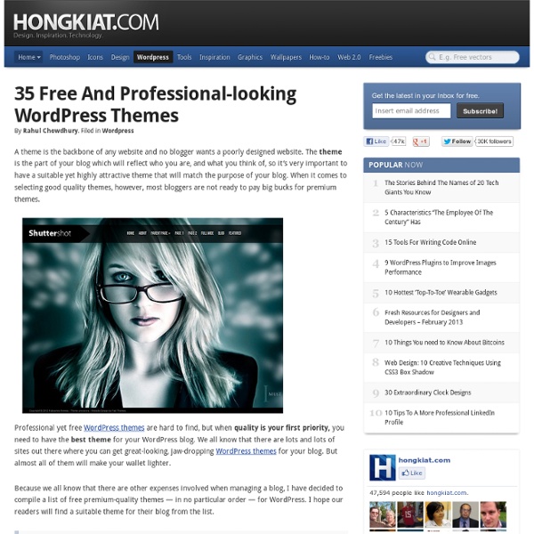 35 Free and Professional-looking WordPress Themes