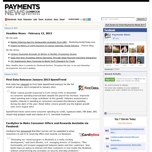 Payments News for Payments Professionals from Glenbrook Partners