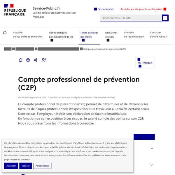 Compte professionnel de prévention (C2P)