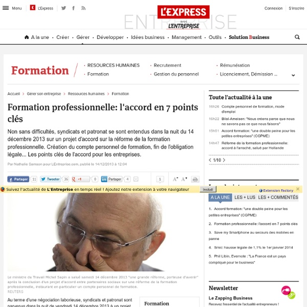 Formation professionnelle: l'accord en 7 points clés