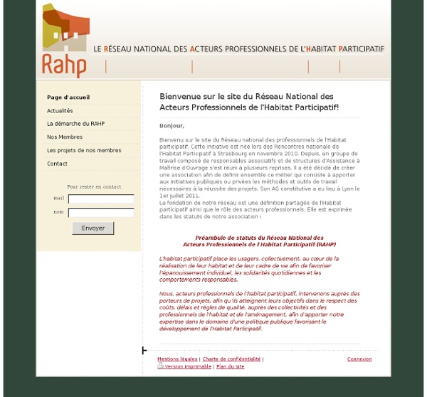 Les réseau des acteurs professionnels de l'Habitat participatif - RAHP