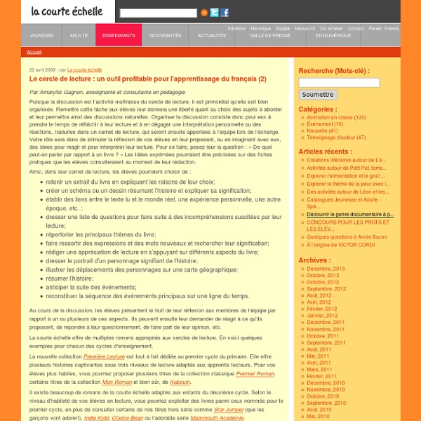 Le cercle de lecture : un outil profitable pour l’apprentissage du français (2)