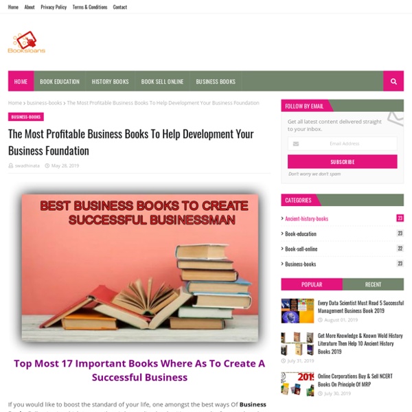 The Most Profitable Business Books To Help Development Your Business Foundation