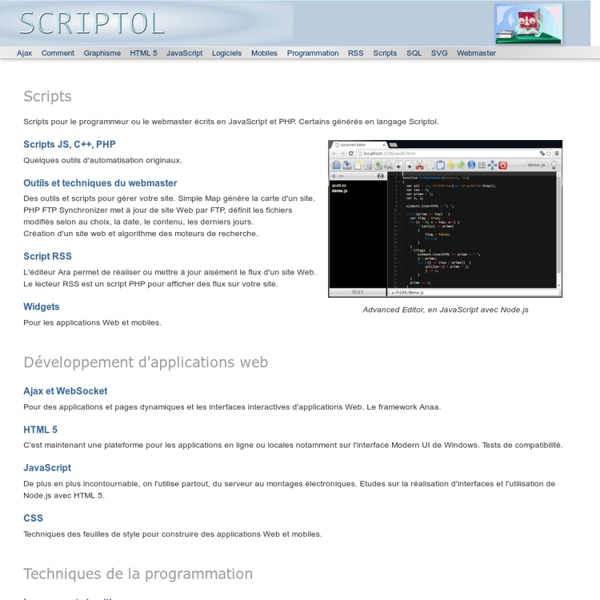 Scriptol.fr - Programmation avec les standards du Web