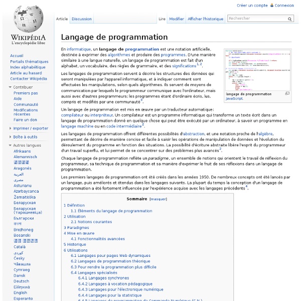 Langage de programmation