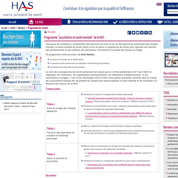 HAS "psychiatrie et santé mentale"