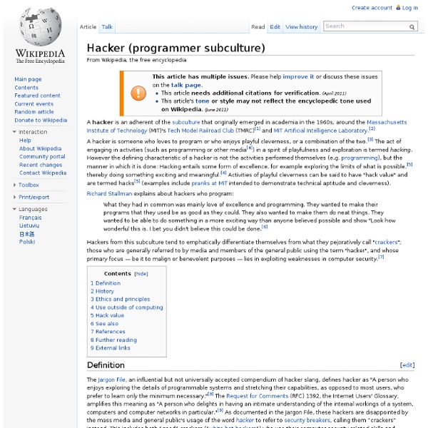Hacker (programmer subculture)