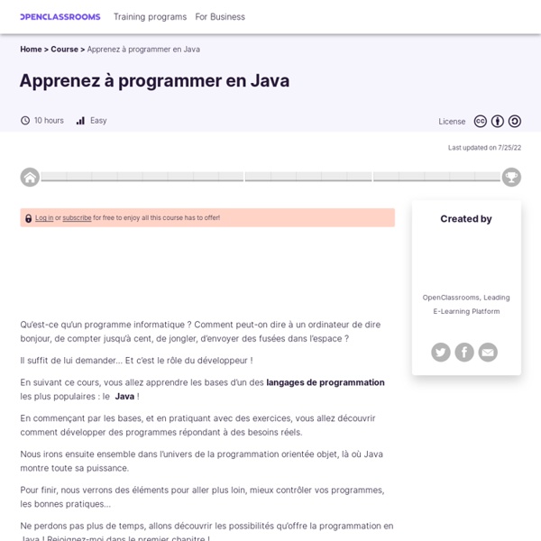 Apprenez à programmer en Java