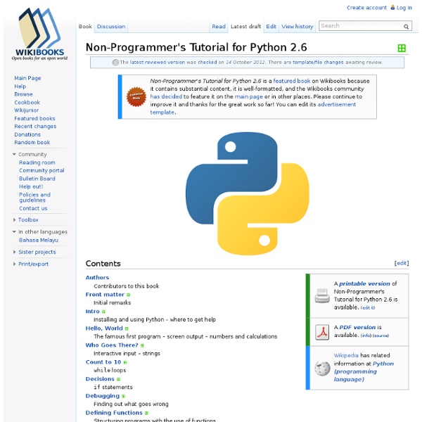 Non-Programmer's Tutorial for Python 2.6