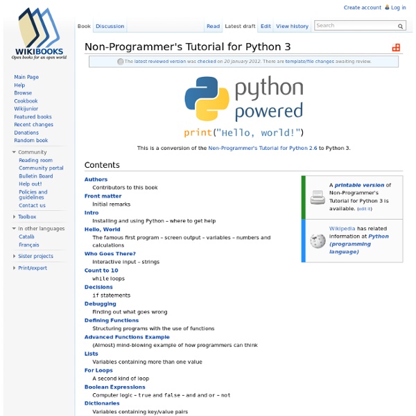 Non-Programmer's Tutorial for Python 3