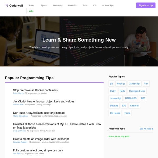 Coderwall.com : establishing geek cred since 1305712800