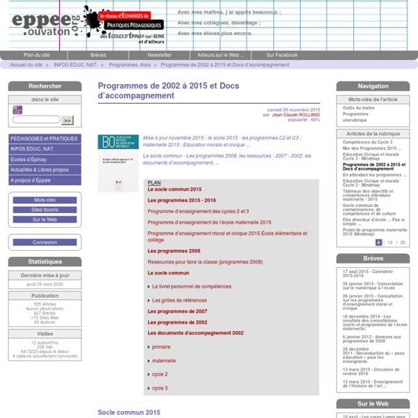 Programmes et Docs d'accompagnement