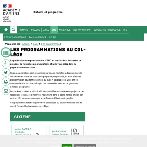 Les programmations > Les programmations au collège