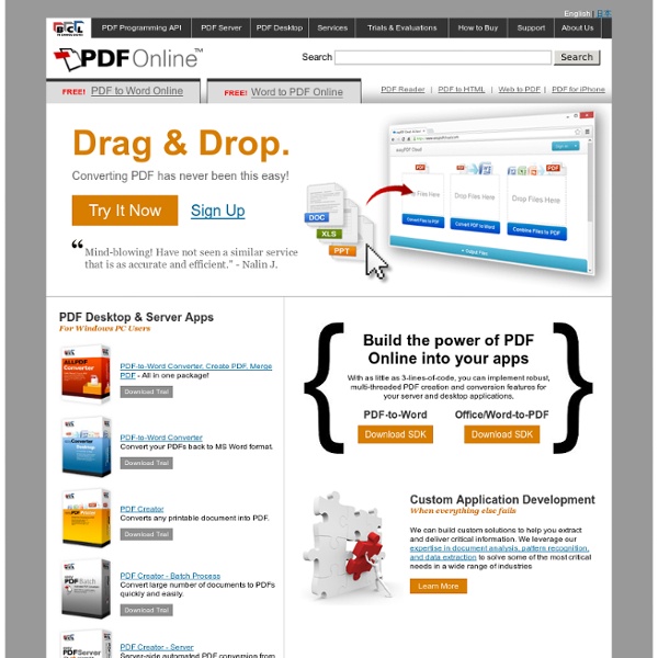 Create PDF Online Free, PDF Toolkit API for .NET, VB, Java, ASP for Programming PDF Server Applications and Converting PDF to Word.