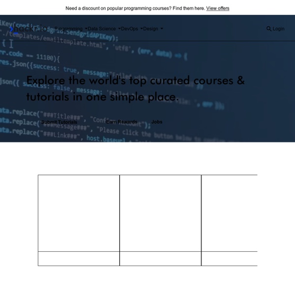 Share and Discover the best programming tutorials online