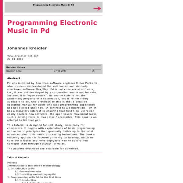 Programming Electronic Music in Pd