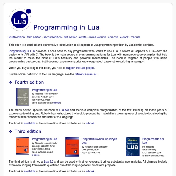 Programming in Lua : contents