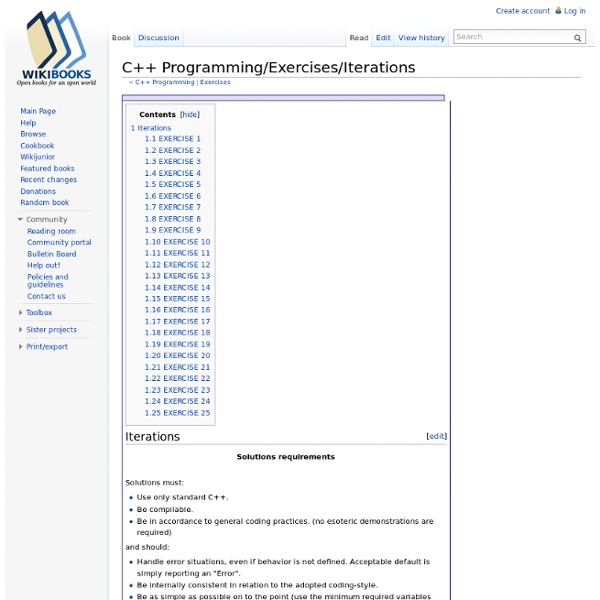 C++ Programming/Exercises/Iterations