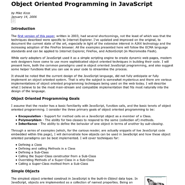 Object Oriented Programming in JavaScript