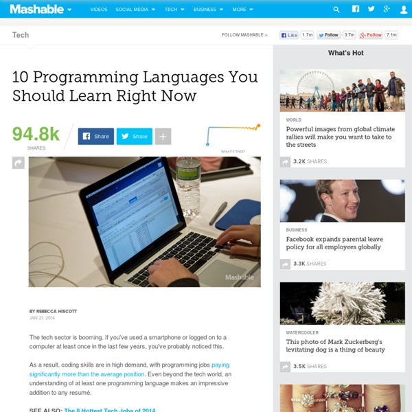 10 Programming Languages You Should Learn Right Now