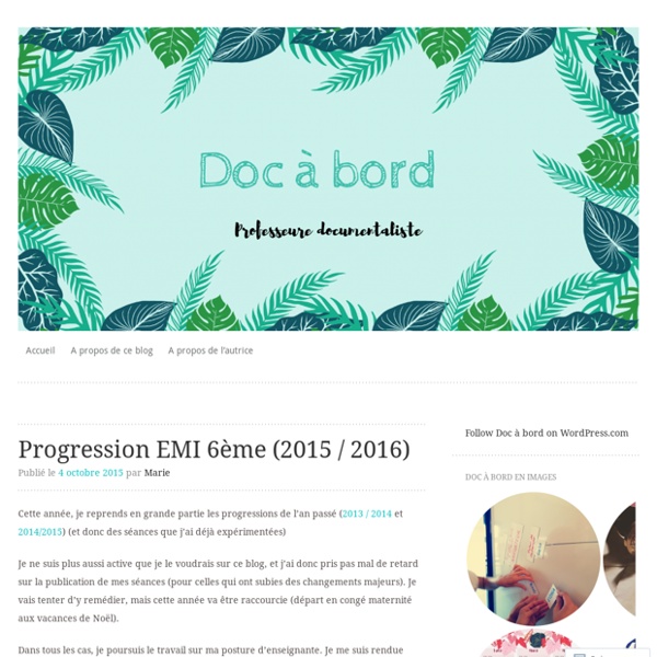 Progression EMI 6ème (2015 / 2016)