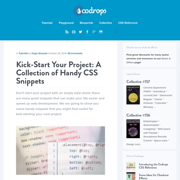 Kick-Start Your Project: A Collection of Handy CSS Snippets