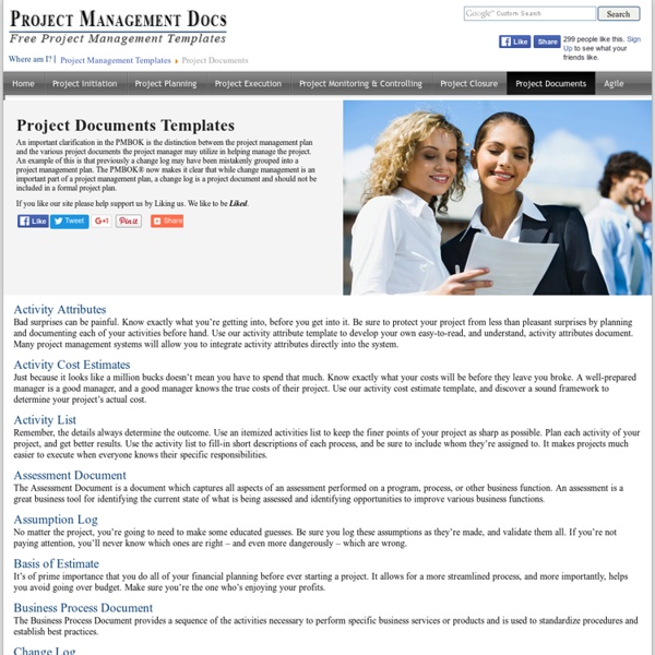 PMBOK Project Document Templates - PM Docs