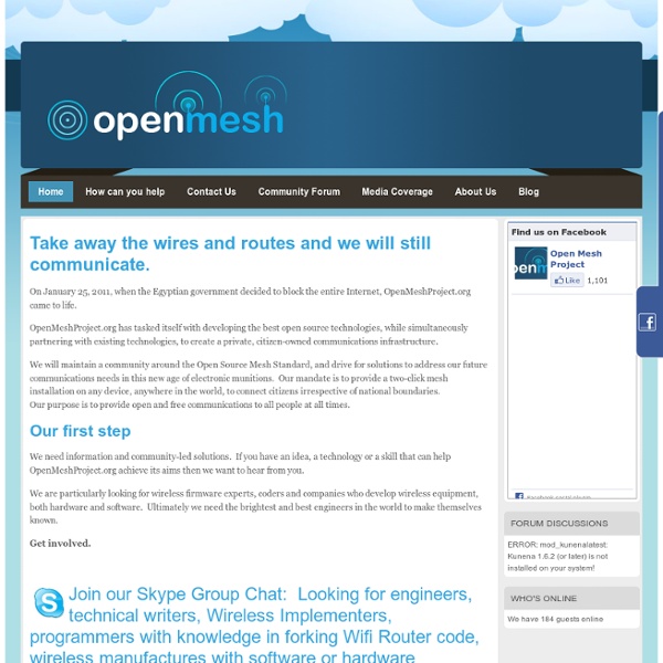 Open Mesh Project - Don't let governments shut down the Internet