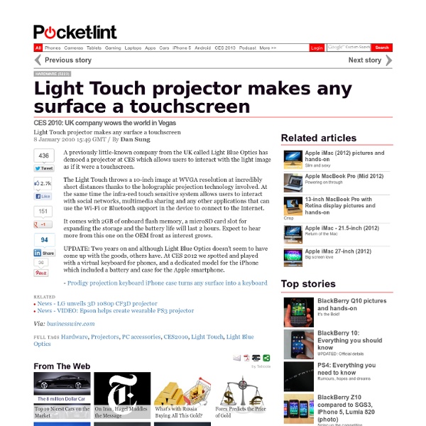 Light Touch projector makes any surface a touchscreen