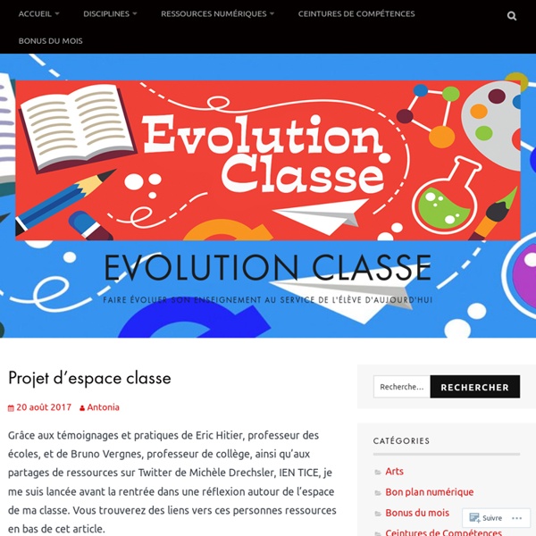 Projet d’espace classe – Evolution Classe