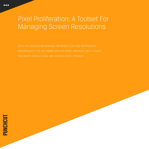 Pixel Proliferation: A Toolset For Managing Screen Resolutions