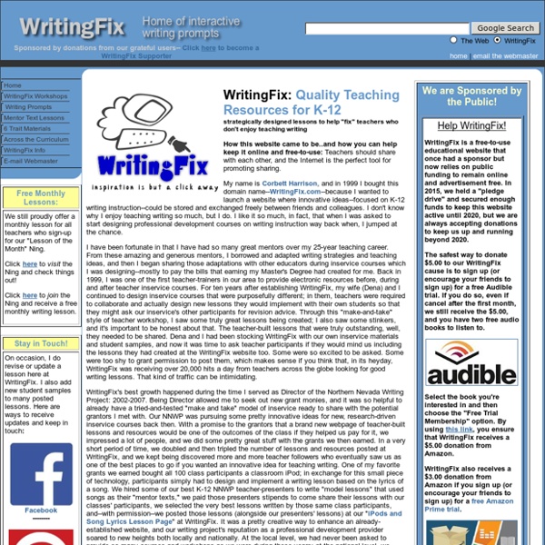 WritingFix: prompts, lessons, and resources for writing classrooms