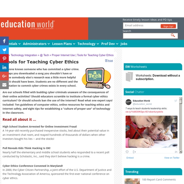 Tools for Teaching Cyber Ethics