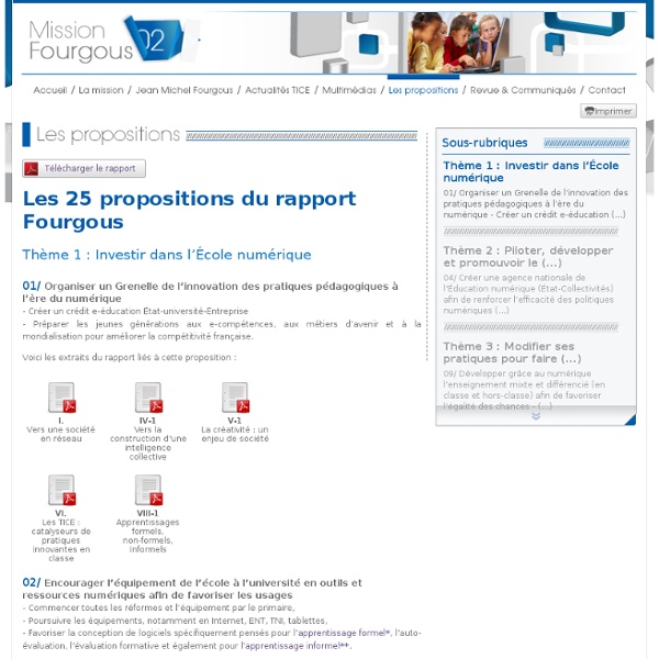 Les propositions - Fourgous - Dossier de presse interactif