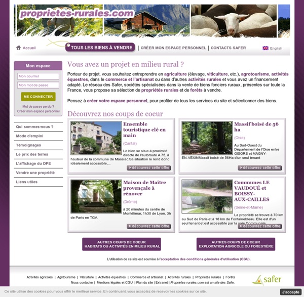 Proprietes-rurales.com : choix de propriétés à vendre à la campagne