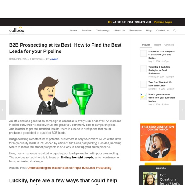 B2B Prospecting at its Best: How to Find the Best Leads for your Pipeline