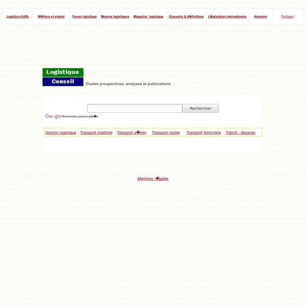 Logistique Conseil - Etudes, Conseils et Documentation