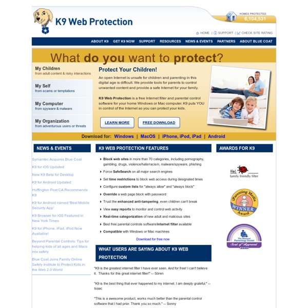 K9 Web Protection - Free Internet Filter and Parental Control Software
