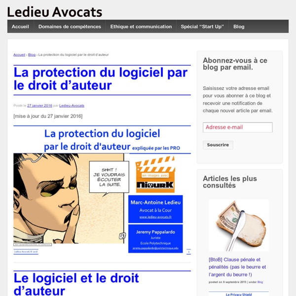 La protection du logiciel par le droit d'auteur - Ledieu-Avocats