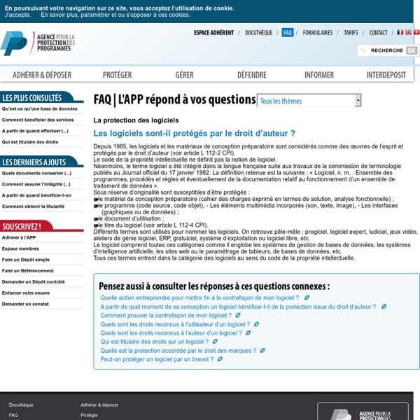 Les logiciels sont-il protégés par le droit d’auteur ? - APP - Agence pour la Protection des Programmes