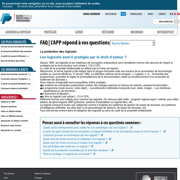 Les logiciels sont-il protégés par le droit d’auteur ? - APP - Agence pour la Protection des Programmes