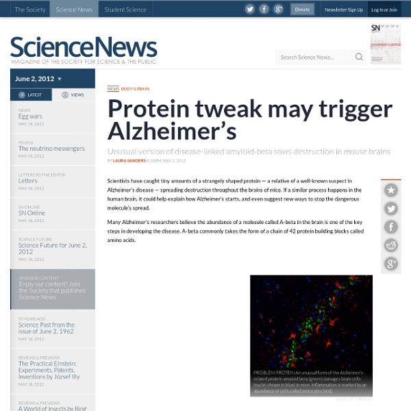 Protein Tweak May Trigger Alzheimer’s