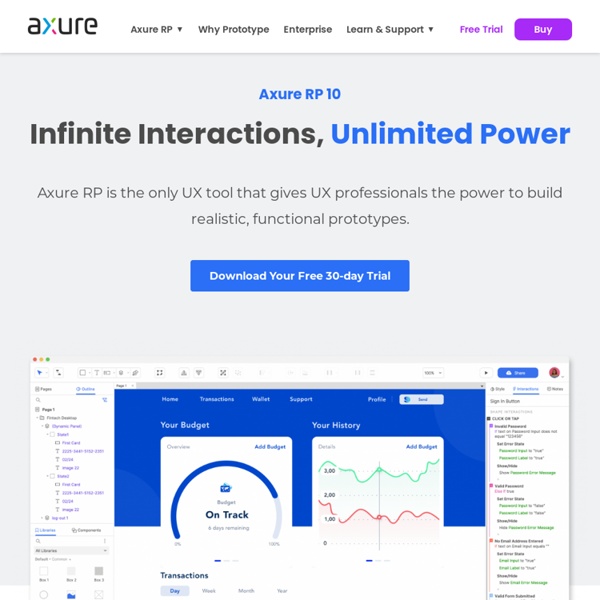 Axure - Wireframes, Prototypes, Specifications
