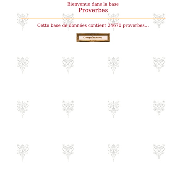 Proverbes - Base de données du Ministère de la Culture