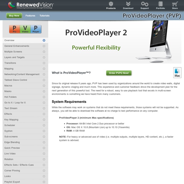 Renewed Vision - ProVideoPlayer (PVP) Media Server for Mac