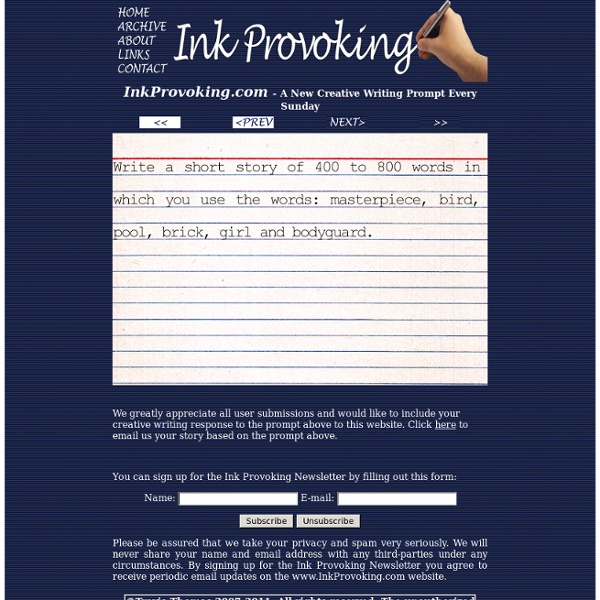 Ink Provoking - Creative Writing Prompts Updated Every Monday Through Friday