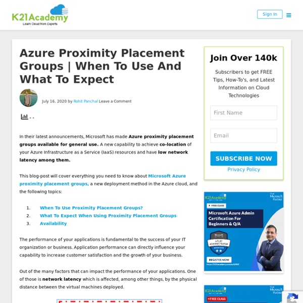 Azure Proximity Placement Groups