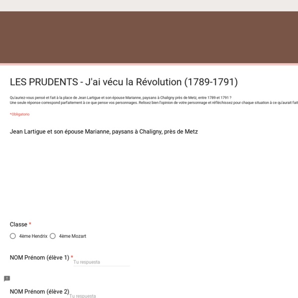 LES PRUDENTS - J'ai vécu la Révolution (1789-1791)