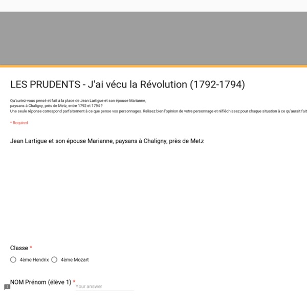 LES PRUDENTS - J'ai vécu la Révolution (1792-1794)